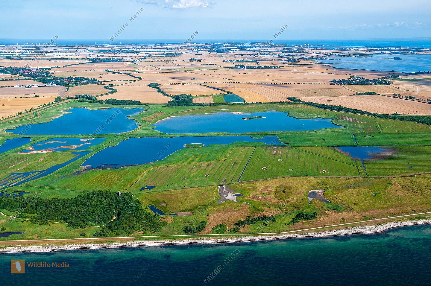 Luftbild vom Wasservogelreservat Wallnau/Insel Fehmarn Luftaufnahme