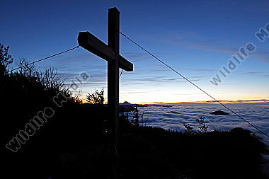 Gipfelkreuz Hohenstein mit Nebelmeer