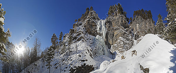Vereister Wasserfall Panorama